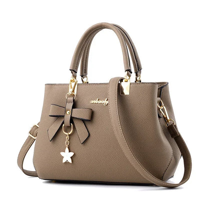 Women Messenger Bags With Flower Pendant Office Ladies Fashion Totes Pure Handbag For Female New Crossbody Shoulder Bags
