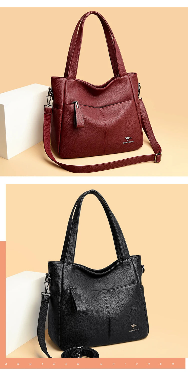 High Quality Soft Leather Shoulder Crossbody Bags For Women Large Capacity Luxury Bag Brand Designer Casual Handbag Sac A Main