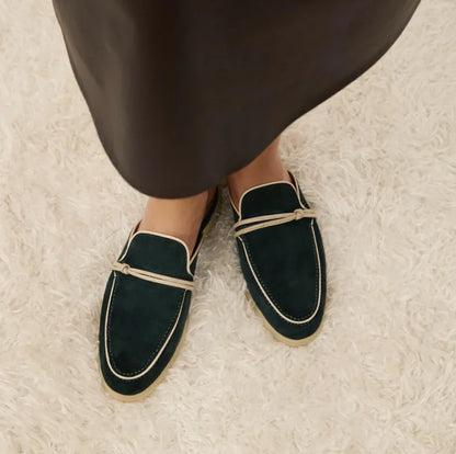 Loafers for Women Designer Luxury Middle East Tassel Suede Leather 2025 Slip On Slippers Flat Work Walking High Quality Shoes