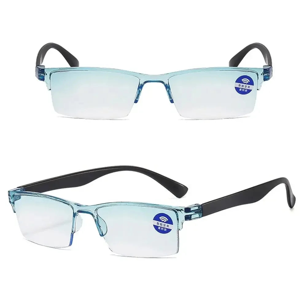 Smart Automatic Zoom Reading Glasses Ultralight Rimless Anti Blue-ray Radiation Protection Optical Blue Light Glasses Unisex