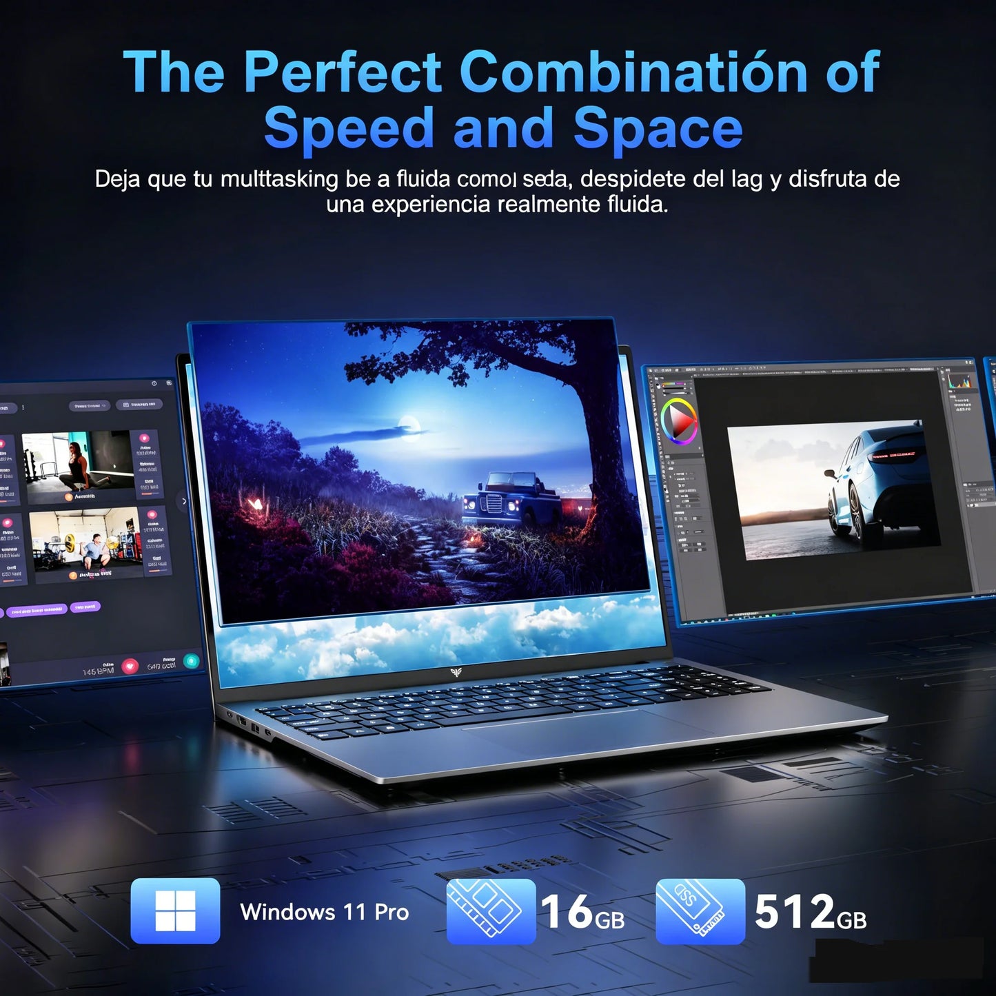 NIPOGI 16" FHD Laptop AMD Ryzen 9 6900HX Laptop 16GB LPDDR5 RAM 512GB SSD Backlit Keyboard Full-Featured Office Gamin Notebook
