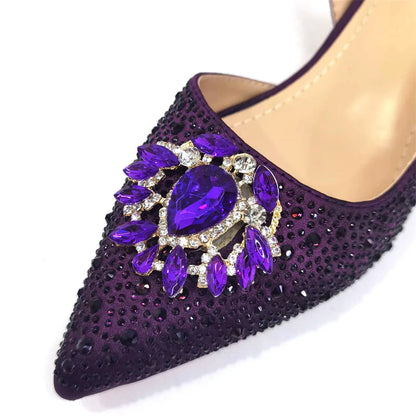 Sandals Woman Summer 2024 Hot Selling Design Pointed Toe Thin Heels Mature Ladies Shoes Matching Bag Set in Red Color