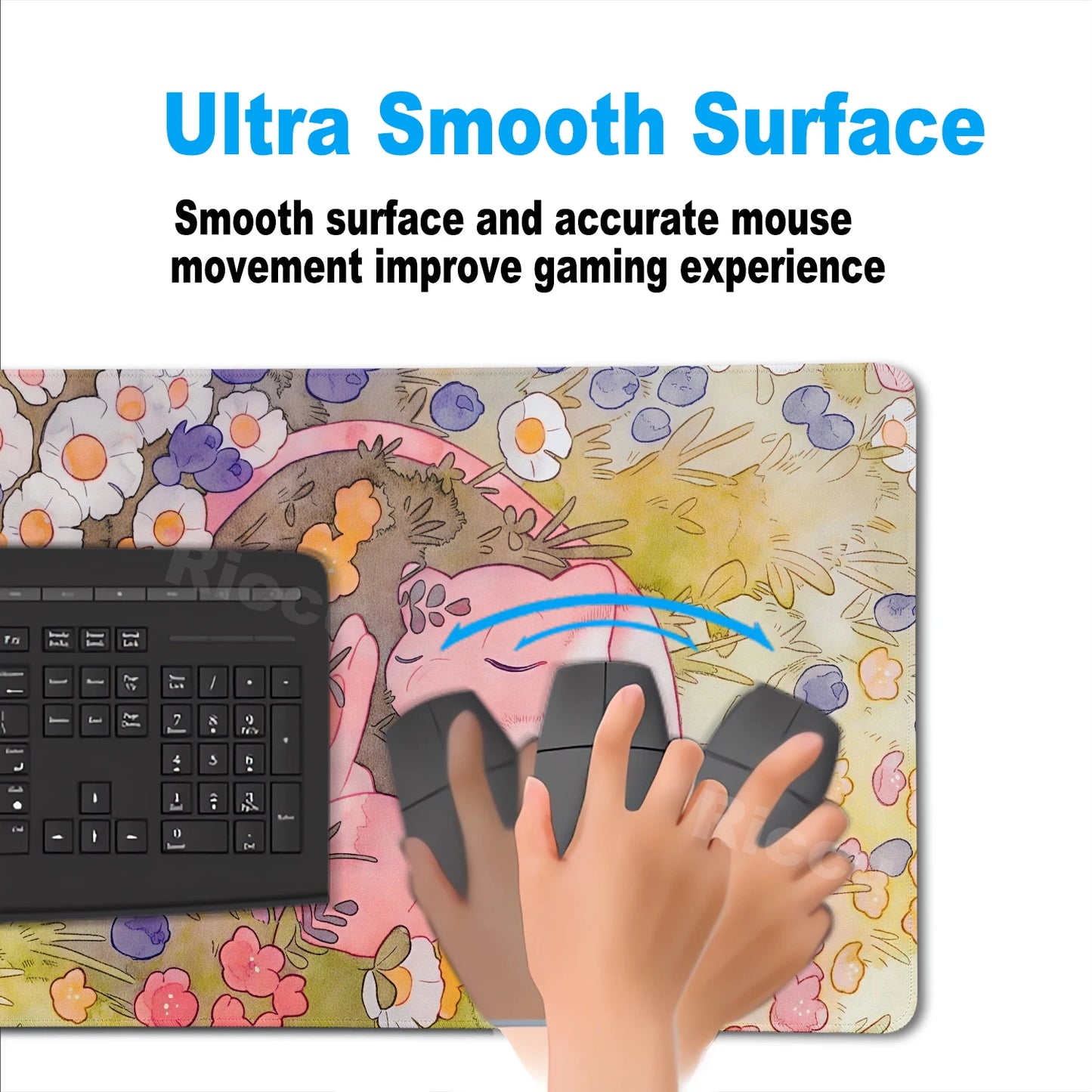 Gaming Mouse Pad Large Rubber Keyboard Desk Mat Anti-slip Gamer Playmat Laptop PC Accessories Carpet Mewtwo P-Pokemon Mousepad