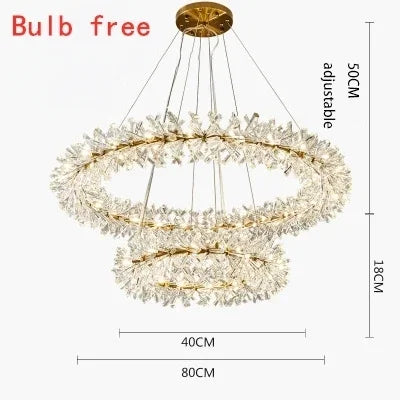 French crystal chandelier, romantic firefly, snowflake, light luxury, modern creativity, warm bedroom, dining room chandeliers