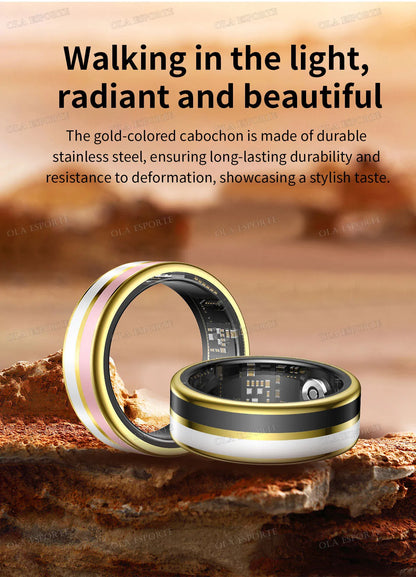 2026 Smart Ring Blood Oxygen Heart Rate Sleep Monitoring Smart Ring IP68 & 5ATM Waterproof Multi-sport Modes Smartring Man Women
