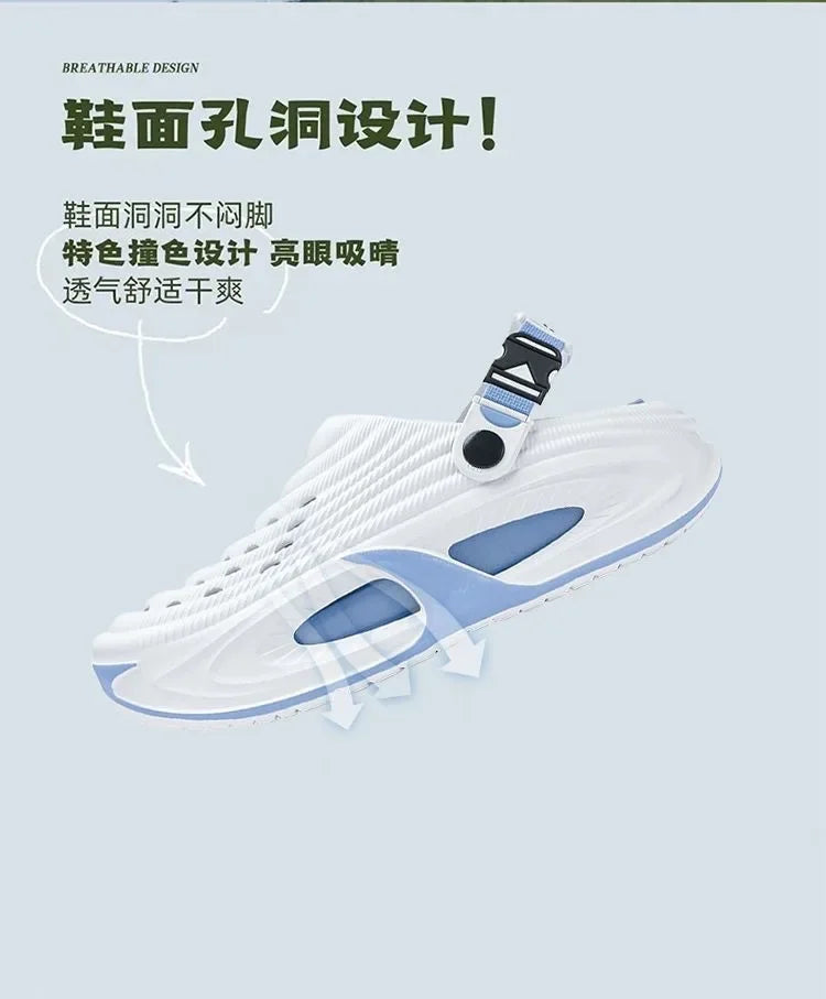 Mens Summer Clogs  Thick Sole Outdoor Beach Slides Non-slip Closed Toe Slippers For Men Women Driving Shoes Breathable Outdoor