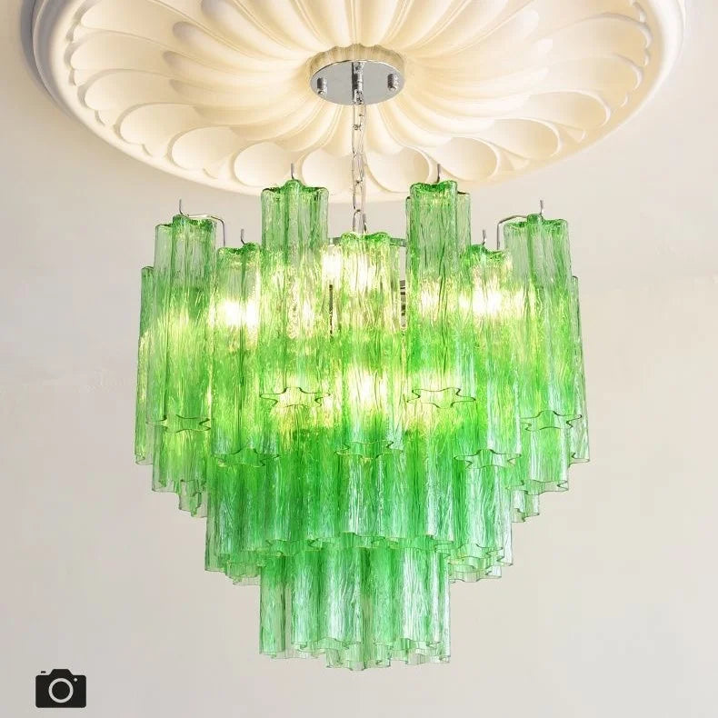 Designer Murano Ceiling Chandeliers Pink Colorful Glass LED Hanging Pendant Lights for Living Dining Room Bar Villa Art Lighting