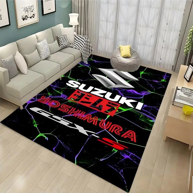 Suzuki Cool Motorcycle Display Carpet Work Floor Mat Garage Racing Moto Electric Vehicle Entrance Anti Slip Doormat Bedroom Rug