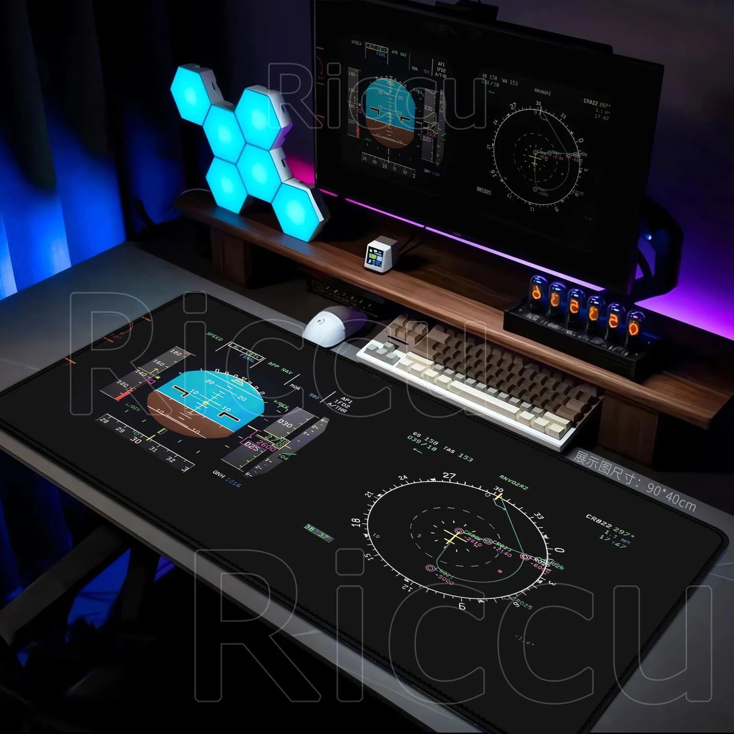 New Many Wallpaper Airplane Speedometer Mousepads Large 900x400mm Non-slip Mouse Pad Office Desk Mat Pc Gamer Table Mousepad XXL