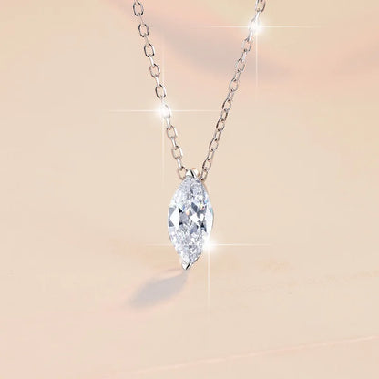 OXTAO Moissanite Solitaire Pendant Necklace 5x10mm Marquise Cut for Women 14K Gold Filled Luxury Chain Necklace Wedding Jewelry