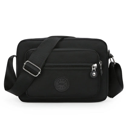 Women's Solid Color Multi-Pocket Crossbody Bag, Multi-Functional Shoulder Bag, Trendy Same-Color Business Bag
