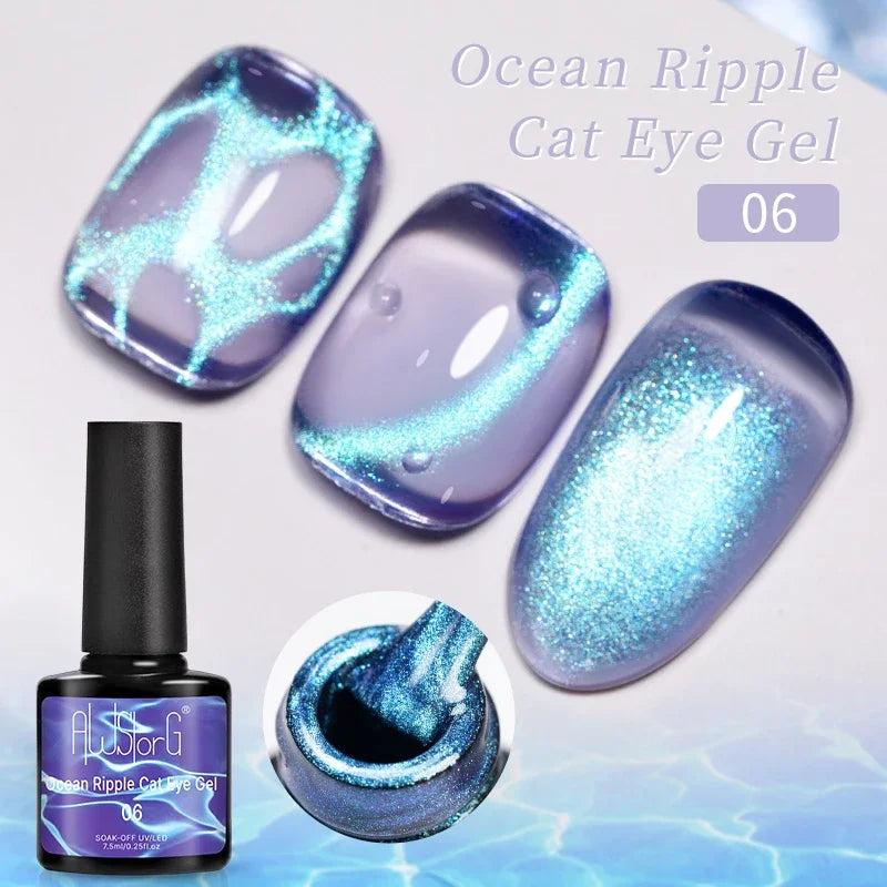 AWStorG 7.5ml Starlit Chameleon Cat Magnetic Gel Nail Polish Double Colors Semi Permanent UV Gel Varnish Need Black Base