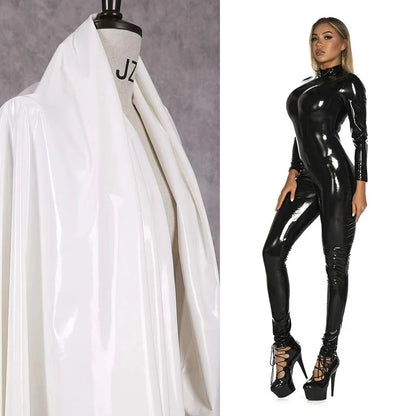 Women Sexy Faux Latex Jumpsuist Long Sleeve Glossy Patent Leather Jumpsuits Stretch PU Bodycon Rompers Clubwear Overalls Custom