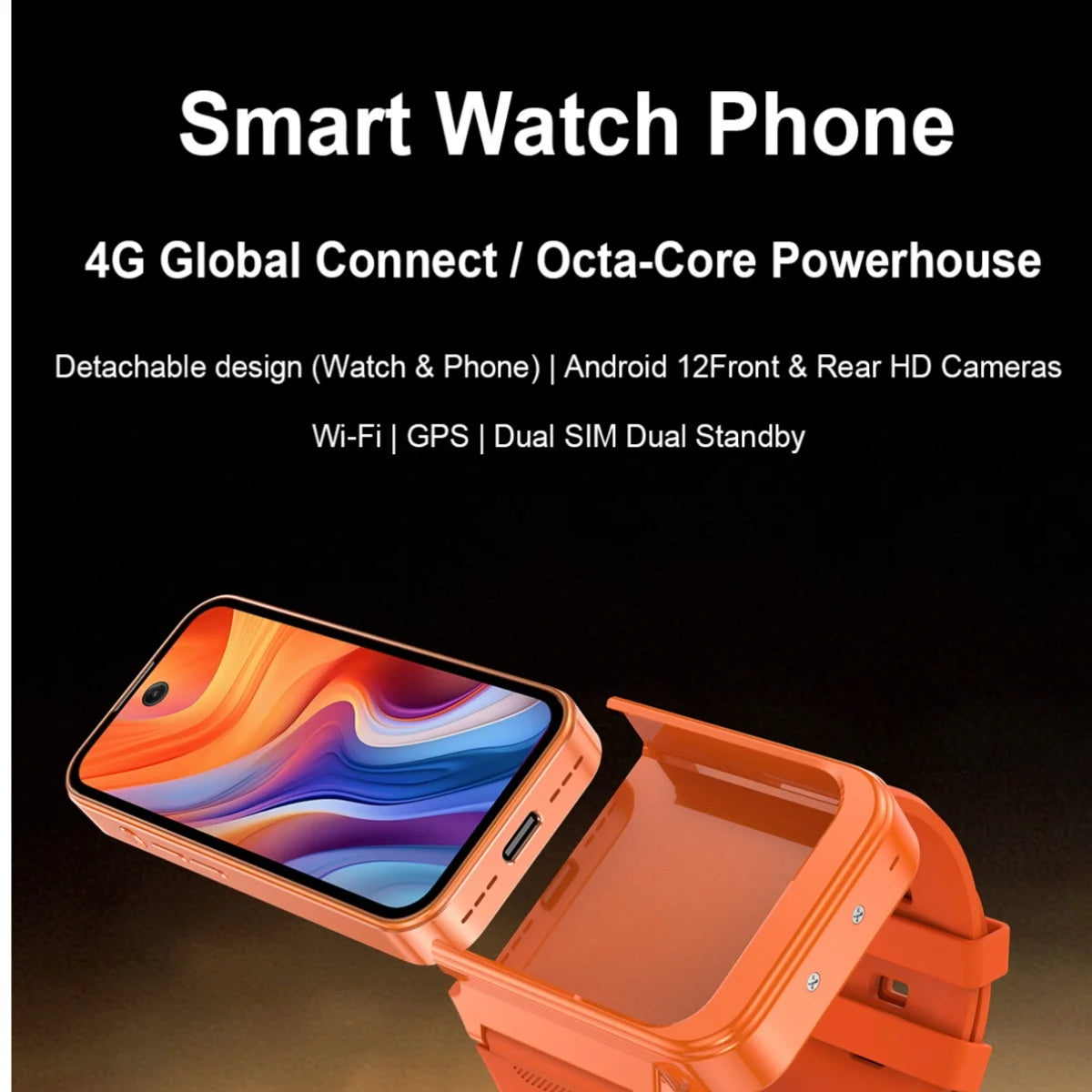 3.97 Inches Android 12.0 Mini Smart Watch Phone 8GB RAM 256GB ROM Dual SIM Standby Play Store 4G Little Smart Watch Phone