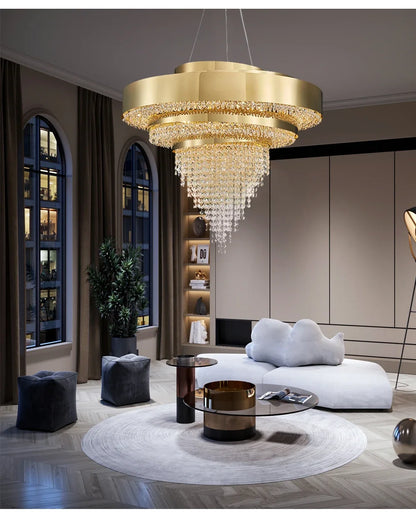 Luxury Crystal LED Hanging Chandeliers Italian Design Modern Pendant Lights Living Dining Room Home Restaurant Lighting Fixtures