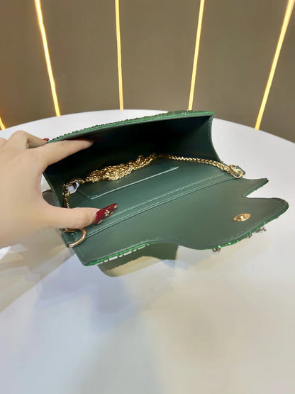 New Ladies Luxury Crystals Evening Bags Sparkling Diamond Dinner Party Dress Bags Metal Chain Wedding Clutch Purses and Handbags