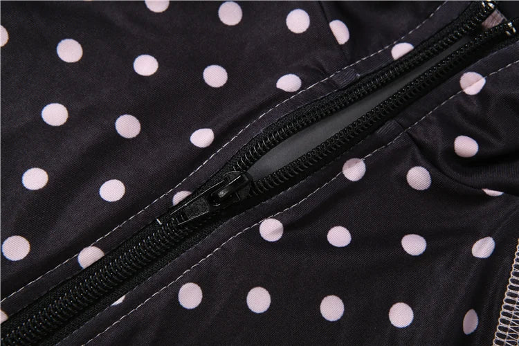 Kliou Polka Dot Print 2 Piece Set Woman Zip Turtleneck Short Sleeve Crop Tops+Skinny Shorts Street Sexy Fashion Style Outfits