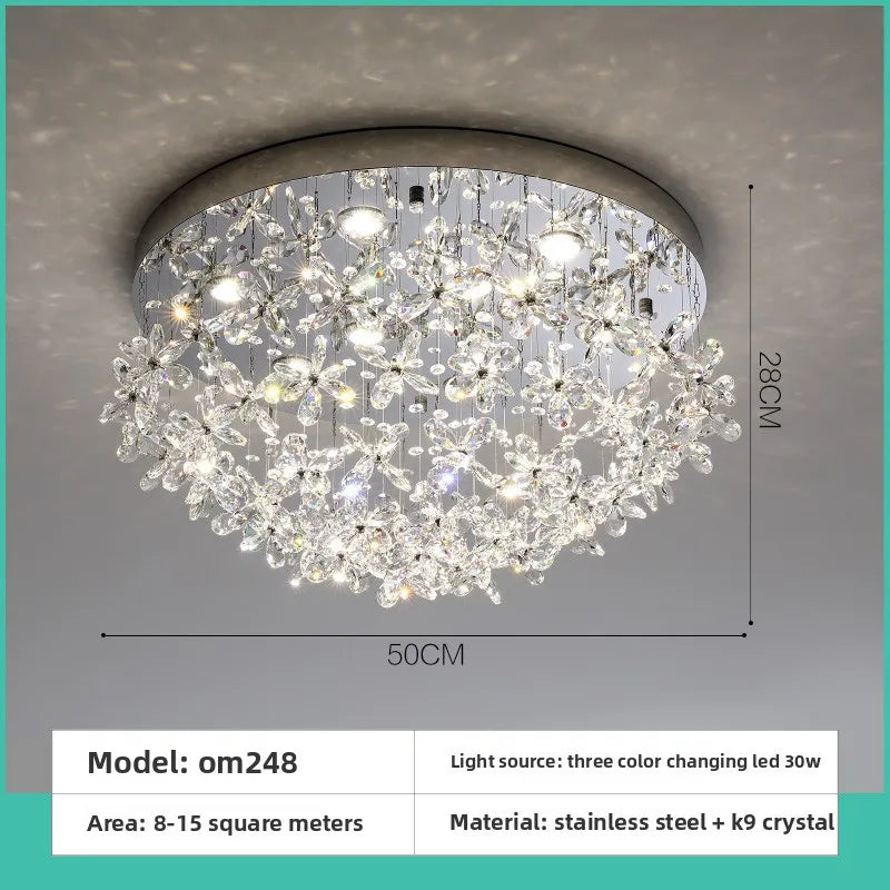 French Crystal Dining ChandelierFo Home Use Restaurant Lamp Luxurious And Modern Café Bar Counter Dining Table And Ceiling Light