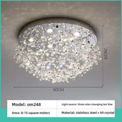 French Crystal Dining ChandelierFo Home Use Restaurant Lamp Luxurious And Modern Café Bar Counter Dining Table And Ceiling Light