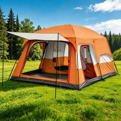Large 4 To 12 Person Camping Tent Rainproof Breathable Foldable Shelter Easy Setup For Outdoor Adventures Travel