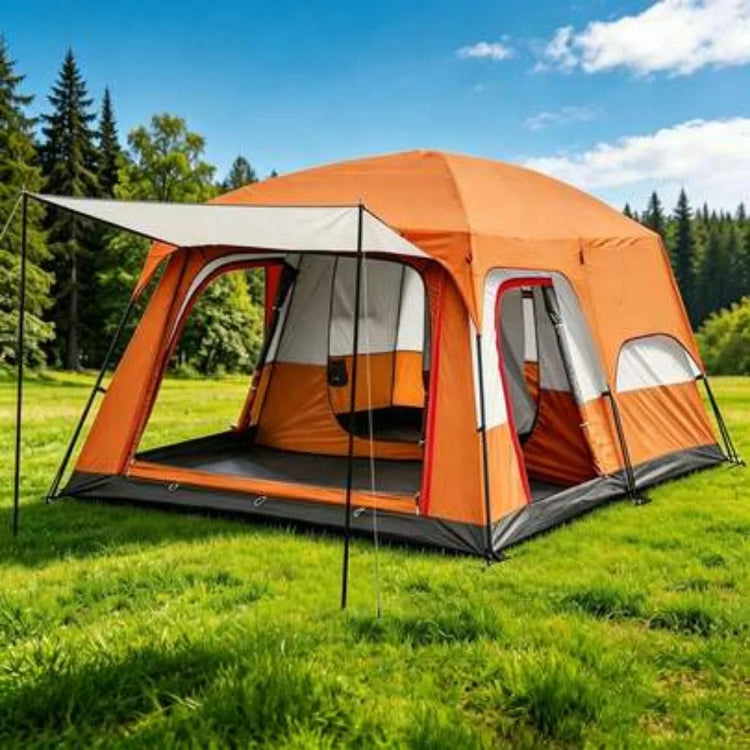 Large 4 To 12 Person Camping Tent Rainproof Breathable Foldable Shelter Easy Setup For Outdoor Adventures Travel