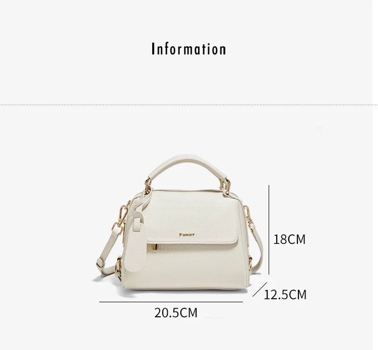 FOXER 2026 Fashion Women's Handbag Cow Leather Lady Shoulder Bag Light Luxury Crossbody Bag for Daily & Commute