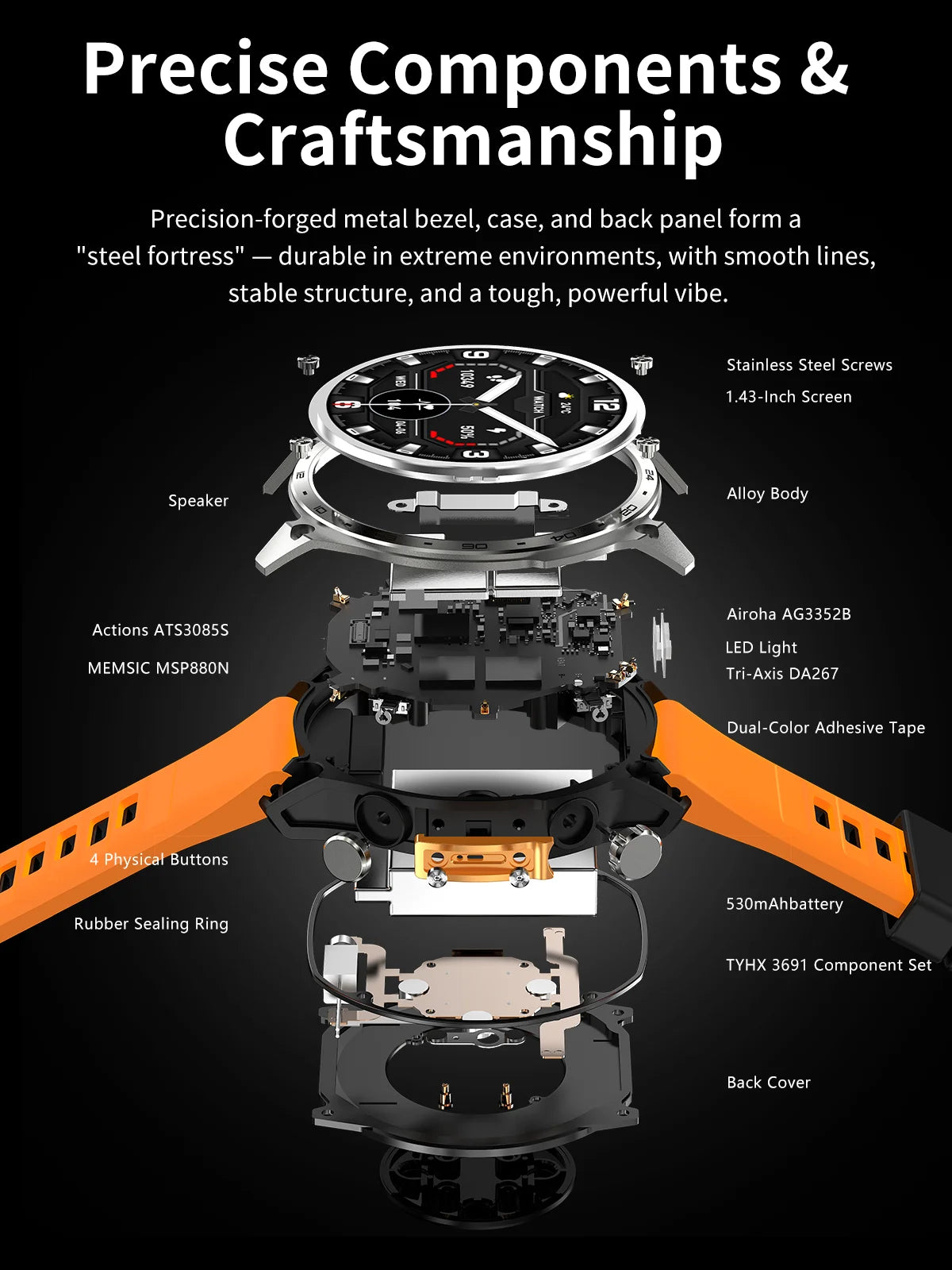 2026 HD300 Pro GPS Smart Watch for Outdoor Sports Offline Map 5.4Bluetooth Call Waterproof Health Travel Diving Smartwatch