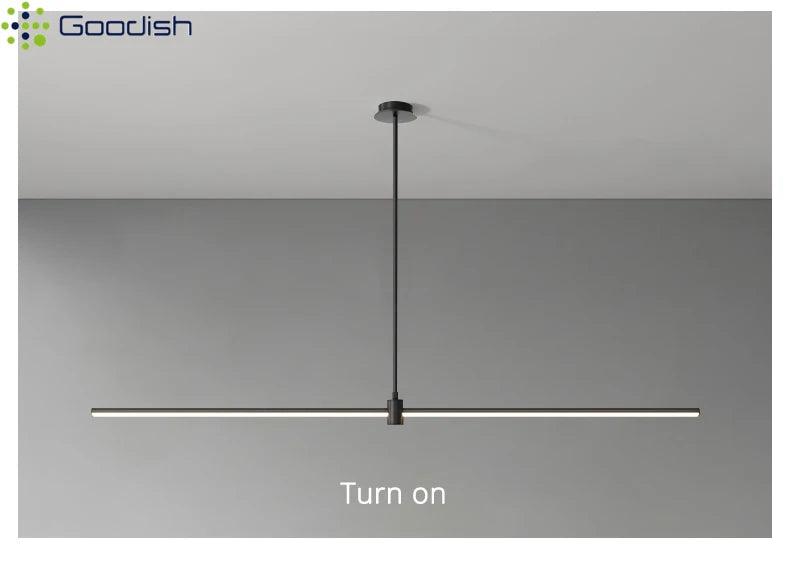 Modern Simplicity Long Linear LED Pendant Lights Strip Hanging Indoor Lamps for Office Table Kitchen  Home Decoration Chandelier