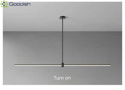 Modern Simplicity Long Linear LED Pendant Lights Strip Hanging Indoor Lamps for Office Table Kitchen  Home Decoration Chandelier
