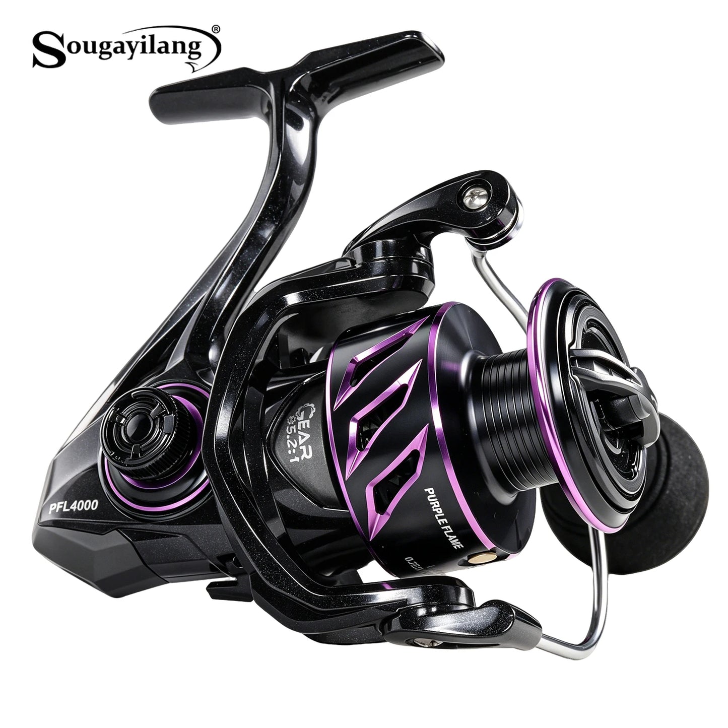 Sougayilang Spinning Reel 1000-4000 Serie 9+1BB 5.2:1 Gear Ratio CNC Aluminum Spool Waterproof Saltwater Freshwater Fishing Reel
