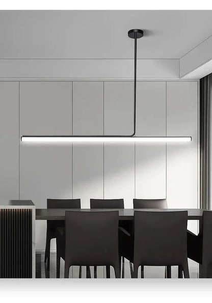 One-word Long Strip Led Restaurant Pendant Lights Nordic Simple Dining Table Bar Chandeliers Modern Home Indoor Lighting Lamps