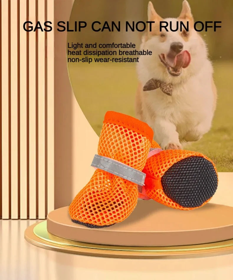 4pc, Dog Shoes Non-slip Breathable Wear-resistant Dog Boots Suitable for Small Medium Sized Pets Puppy Protective Footwear