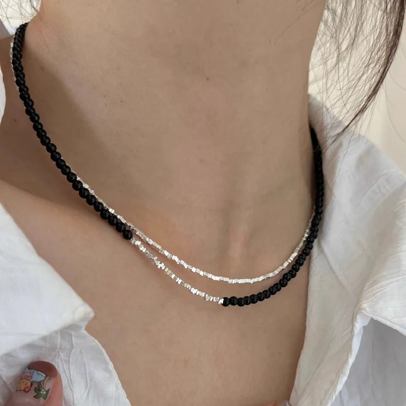 New Trendy Fashion 925 Silver Pearl Simple Elegant Thin Chain Pendant Necklace for Women Girl Jewelry Dropship Wholesale