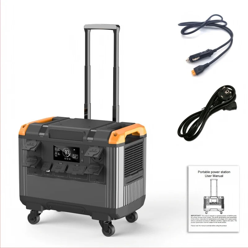 Portable Power Station 3000W LiFePO4 Battery, Fast Charging, Suitable for Outdoor Trips, Parties and Indoor Emergency Pow