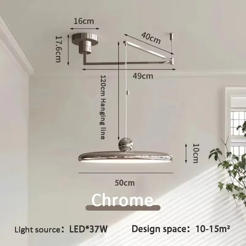Nordic Cream Iron Swing Arm Lamp Adjustable Rotatable Pendant Wall Light for Bedside Living Room Desk Led Lights