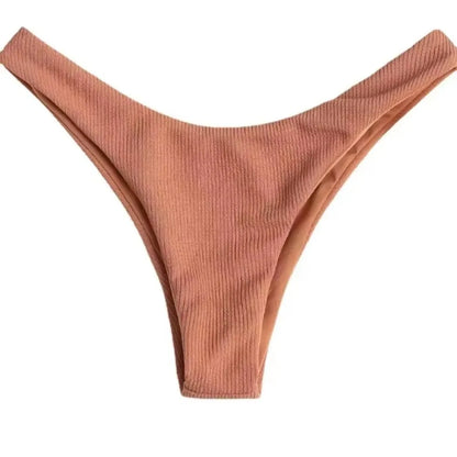 Sexy Bikini Bottoms Women's 2025 Swimsuit Low Waisted Bottom Solid Color Swimwear Thong Beachwear Brazilian Bathing Suit Summer