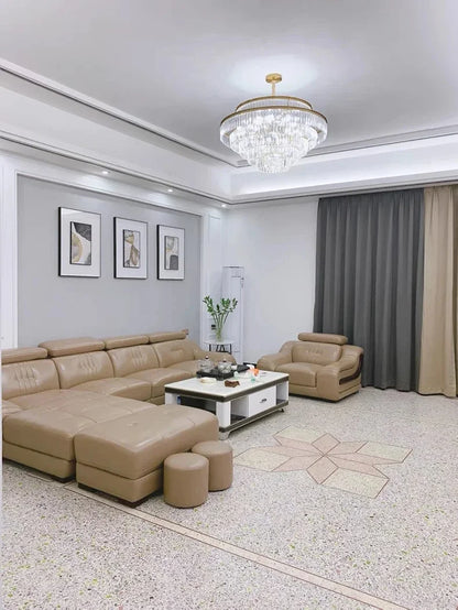 Modern Luxury Crystal Chandelier Gold Ceiling Pendant Lights for Living Room Chandeliers Villa Kitchen Decoration Round Lamp