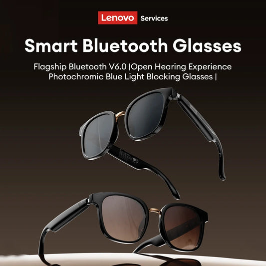 Lenovo GS106 Smart Wireless Glasses Bluetooth 6.0 Photochromic Lenses Sunglasses Hands-Free Music Calls Outdoor Sports Headphone