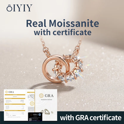 OIYIY Moissanite Necklace for Women 925 Sterling Silver D VVS1 GRA Certified Lab Grown Diamond Pendant Luxury Fine Jewelry Gift