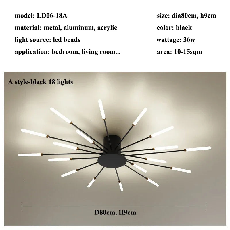 Modern Firework s Led Ceiling Lamp Creativity Living Dining Room Ceiling Chandelier Home Lighting Bedroom Light Luster Luminaire
