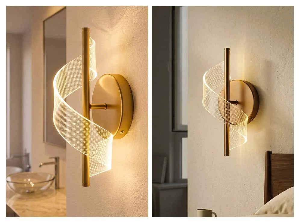 Rechargeable Interior Wall Lights Gold 10000mAH Wireless LED Wall Lamp Battery Operated Beside Bedroom Light Hallway Living Room