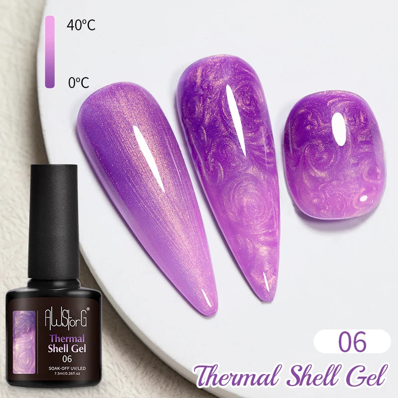 AWStorG 7.5ml Light Color Cat Eye Gel Nail Polish Pink Semi Permanent Glitter Magnetic Gel Soak Off UV LED Varnish Nail Art