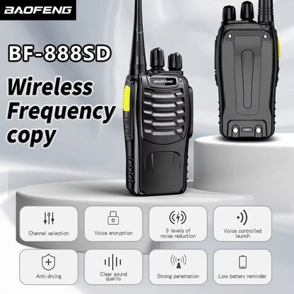 Baofeng BF-888SD Digital Walkie Talkie UHF PMR446 MHz 16CH Long Range Two Way Radio Type-C Charging Noise Reduction Encrypted Ha