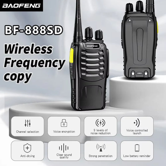Baofeng BF-888SD Digital Walkie Talkie UHF PMR446 MHz 16CH Long Range Two Way Radio Type-C Charging Noise Reduction Encrypted Ha