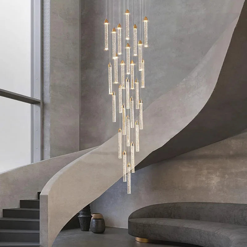 Modern Ceiling Chandelier Luxury Staircase Crystal Chandeliers Duplex Attic Villa Living Room Pendant Lights Home Decor Lighting