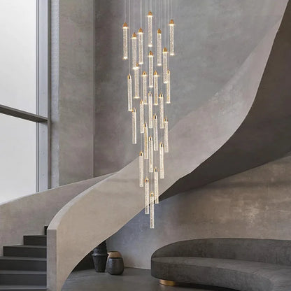 Modern Ceiling Chandelier Luxury Staircase Crystal Chandeliers Duplex Attic Villa Living Room Pendant Lights Home Decor Lighting