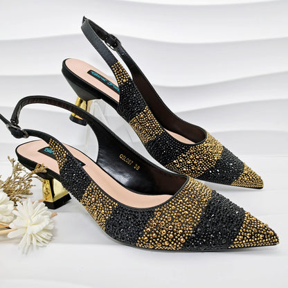 New Italian Design Stylish And Elegant Sky Blue Rhinestone Embellished Satin Pointy Toe Pumps And Clutch Bag