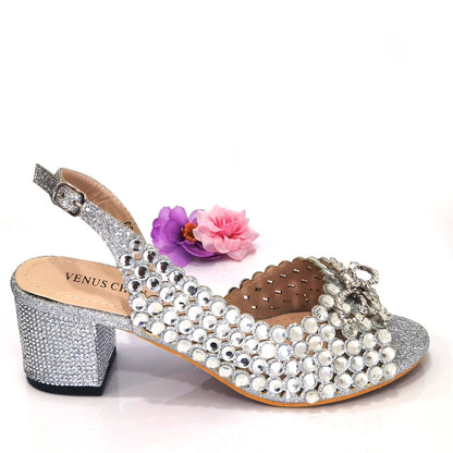 2024 New Italian Design Full Drill Elegant Wine Evening High Heels Wedding Party Shoes Matching Clutch Handbag