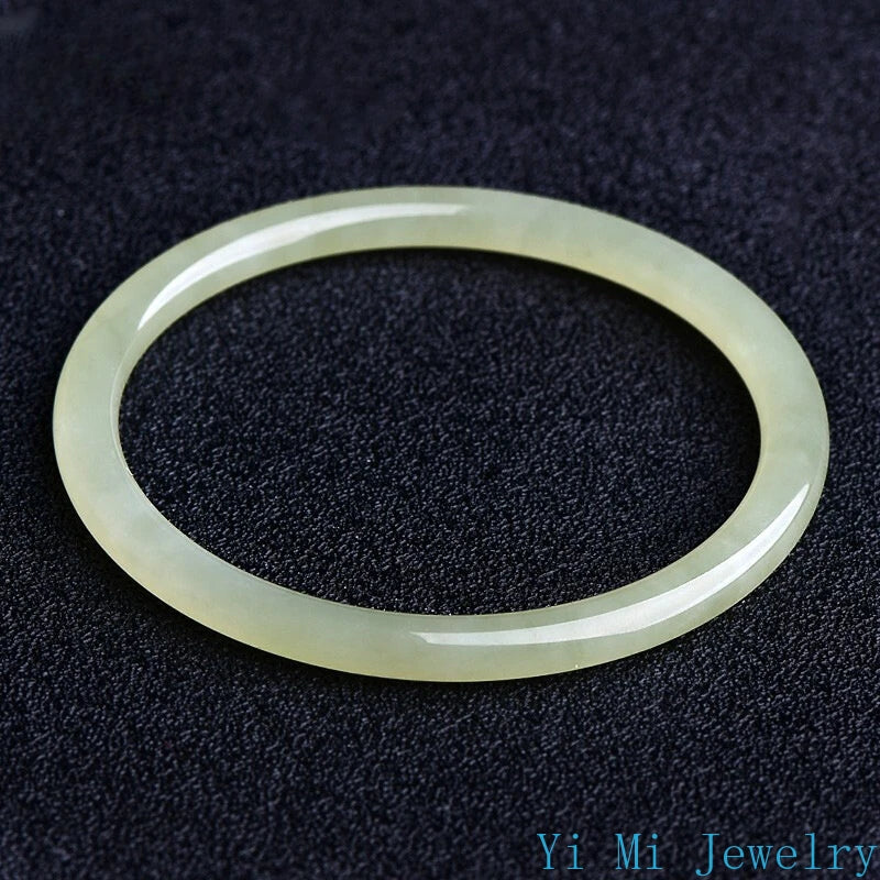 Natural Hetian Jasper Bracelet Green  White Jade Fine Round Female Jingle Bangles Fashion Exquisite Luxury Jewelry Holiday Gifts