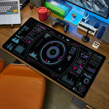 Radio pattern Mouse Pad Mousepad Large Abstract Mouse Pad Gaming Deskmat With Lockedge Office Non-slip Carpet